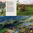 Links: "Sekumpul" beschreibt Balis Wasserfälle. Rechts: "Sidemen" betont Reisfelder und die entspannte Atmosphäre Balis. Unten: Reisfelder und Hügel.