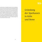 1826–1849. Gründung der Sparkassen in Köln und Bonn. Text beschreibt archivierte Dokumente und historische Ereignisse.