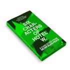 Titel: "SIX CHARACTERS OF HOTEL W." Untertitel: "A CASE STUDY FROM NEVER AGAIN PEACE." Grün-schwarzes Buchcover Design.