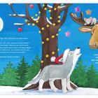 Illustration: Ein Elch trägt eine Mütze, ein Wolf trägt einen Schal. Eine Maus sitzt auf dem Geweih. Es ist winterlich.