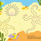 Ozean-Schönheiten! Die eindrucksvollen Seesterne findest du ausschließlich auf dem Meeresgrund. Zeichnung mit Fischen.