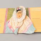 "SELSTBILDNIS ALS TEHUANA." Links: Zitat "Wozu brauche ich Füße, wenn ich Flügel habe?". Mittig Frida Kahlo in bunter Tracht.