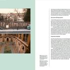 **Links:** "OLD LUTZ CEMETERY" auf einer Backsteinmauer.

**Rechts:** Text über Symmetrie im Film "Grand Budapest Hotel", mit Überschrift "Symmetrie trifft Asymmetrie".