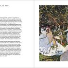 "Women in the Garden, ca. 1866, Oil on canvas, 255 x 205 cm, Musée d'Orsay, Paris."
Gemälde von Frauen in hellen Kleidern in einem Garten.