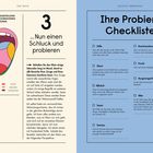 **Linke Seite:** 

"Eine visuelle Darstellung der Geschmacksregionen Ihrer Zunge." Ein Diagramm zeigt Bereiche für bitter, sauer, süß, salzig, umami und Tannine.

**Rechte Seite:** 

"Probier-Checkliste" mit Punkten zu Süße, Säure, Alkohol, Textur, Tannine, Geschmacksnoten, Frucht, Ausgewogenheit und Alter.