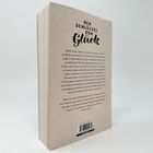 Rückseite eines Buches mit Titel „Der Schlüssel zum Glück“. Enthält einen Text über das Erkennen von Glück und ein Zitat von Yoo Min Ji.
