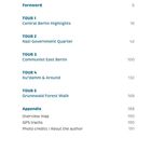 Inhaltsverzeichnis: Vorwort, Tour 1-5 mit Ort und Seitenzahlen, Anhang mit Übersichtskarte und GPS-Tracks.