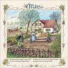 „März. Auf Märzdonner folgt ein gutes Jahr – viel Frost und Regen bringt Gefahr.“ Illustration: Bauern im Garten.