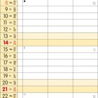 Kalender für März 2027, vertikal. Enthält Wochentage, Datum und einige Feiertage. Gelbes und weißes Farbschema.