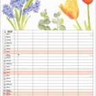 Zitat: „Ostern ist der Zeitpunkt, an dem der Frühling nicht nur in der Natur, sondern auch in unseren Herzen erwacht.“ Dann ein Kalenderblatt für März mit Frühlingsblumen.