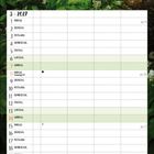 5 - 2027. Wochentage und Kalendereintragungen. Waldlandschaft mit Bärlauch im Vordergrund und Sonnenlicht im Hintergrund.