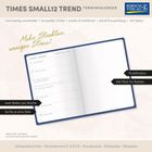 "Mehr Struktur, weniger Stress!" Zwei Seiten pro Woche, Sa/So in einer Zeile, Punktliniatur, viel Platz für Notizen.