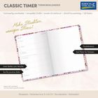 Kompakter Kalender mit zwei Seiten pro Woche, Platz für Notizen, kreatives Design, strukturfördernd, Korsch Verlag Logo oben rechts.