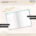 "Mehr Struktur, weniger Stress!" Kalender, zwei Seiten pro Woche, Punktliniatur, Platz für Notizen.