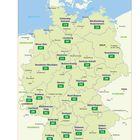 Deutschlandkarte mit Regionen wie Stuttgart 298, Südwest-Bayern 312. Oben links Deutschlandflagge.