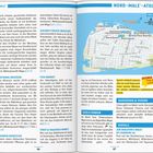 Text: "NORD-MALE’-ATOLL", "Sprich einfach jemanden an und frag nach einer guten Adresse für einen leckeren, authentischen Snack." 

Beschreibung: Doppelseitige Reiseseite mit Text, Karte und Insider-Tipps zu Male' und Umgebung.