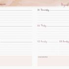 Kalenderseite mit Daten vom 28. Dezember bis 3. Januar. Titel „Dezember | Januar“, große Schreibflächen.