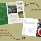 "Einfache Rezepte, die das gemeinsame Nachkochen fördern. Für Familien gedacht. UNGARN. Guláš." Zwei Buchseiten.