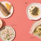 Gebratene Lachsforelle, Garnelen in Honig-Senf-Sauce, Jakobsmuschel-Ceviche, Gebackener Kabeljau, Zanderfiletpäckchen.