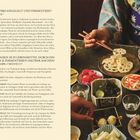 Texte beschreiben das Einlegen und Fermentieren von Gemüse. Daneben ist eine gedeckte Tafel mit verschiedenen Speisen.