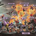 "Avengers gegen Thanos", mit Minifiguren: Thanos, Captain Marvel, Iron Man, Spider-Man und mehr in einer actionreichen Szene.