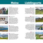 Inhaltsverzeichnis mit Schottland-Abschnitten. Links Kirchturm mit Uhr vor Gebäuden im Licht.