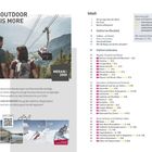 OUTDOOR IS MORE. Text über Meran 2000 mit Gondelbild. Inhalt: Highlights von Südtirol, Bewertungen der Sehenswürdigkeiten.