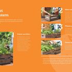 Tischbeet mit Kräutern. 1 Kräuter auswählen. 2 Kübel vorbereiten. 3 Pflanzen pflegen. 4 Genuss vom Tisch.