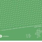 „Z Z Z“ neben einem schlafenden Kind mit blonden Haaren, das in einem blauen Bett mit Sternenmuster liegt. Illustration.