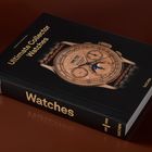 "Ultimate Collector Watches" und "TASCHEN" auf einem dunkelbraunen Buchcover mit einer illustrierten Uhr.