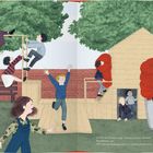 Schritt für Schritt wagt Tommy sich zu weiteren Abenteuern vor. "Mit meiner Rüstung kann mir nichts passieren!" Kinder spielen im Park.