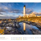 03 Schottland, Corsewall Lighthouse auf Rhins of Galloway. Kalenderansicht zeigt einen Leuchtturm bei Felsen und Meer.