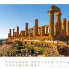 „Tempel der Juno in Agrigent - Sizilien“, darunter Kalender für März, großes „03“ links. Im Hintergrund antike Ruine.