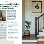 10. Tapeten als Highlights: einzigartige Akzente für deine Wände. Text über Tapeten und Wandgestaltung. Eine Treppe mit Pflanze.