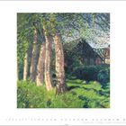 Text: "Hans am Ende (1864–1918) · Frühling in Worpswede · undated · Oil on Cardboard · Worpsweder Kunsthalle". 

Illustration: Bäume in Frühlingsszene.