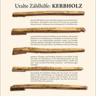 "Uralte Zählhilfe: KERBHOLZ" steht oben. Es werden Informationen über Kerbhölzer im Mittelalter gegeben. Darunter Datumsangaben: 11-17 Januar.