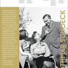 Text beschreibt eine Wanderung im Schwabenland, Freude und Gesang; oben Kalenderdaten. Rechts steht "OTHMAR SCHOECK". Darunter: Drei Personen im Gespräch, eine davon steht.