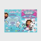 „Miau-tastische Vorlesegeschichten“. Gabby, Figuren und Katzen in einem bunten, glitzernden Design.