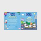"Peppa Pig: Mein Mal- und Geschichtenbuch" in großer Aufschrift. Fröhliche Zeichentrickfiguren am Tisch beim Malen.