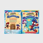 Titel: "Marvel Spidey Super-Freunde: Meine Coole Schnitzeljagd". Figuren in Superheldenkostümen im Piratenstil.