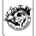 „Teste deine Grenzen!“, „Hot Wheels“. Illustration eines Autos mit Looping und Skyline im Hintergrund.