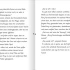 Text auf zwei Seiten. Links: Geschichte über Komet und Sternschnuppe, Lebendstein und Dunkelpferde. Rechts: Lichtblitz, magisches Pony.