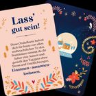"Lass' gut sein!" Einatmen - ausatmen - loslassen. Karte mit winterlichen Motiven und farbenfrohen Illustrationen.