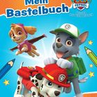 "Mein Bastelbuch" zeigt fröhliche Hunde in Abenteuerkleidung. Oben links ein grünes Logo mit "Toggolino".