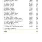 Seite 7. Eine Liste von Etappen mit Kilometern. "Kleiner Sprachführer" Seite 248, "Index" Seite 252.