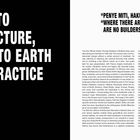 Text links: "EULOGY TO ARCHITECTURE, RETURN TO EARTH SPIRIT PRACTICE" von Kabage Karanja. Text rechts: Über Sankara, Afrikas Zukunft, Umwelt.