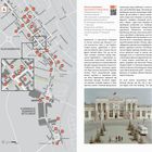 Links: Stadtplan mit markierten Punkten. Rechts: Text über den Bahnhof Zaporizhzhia 1. Unten: Bild des Bahnhofs.