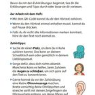 Informationen und Zuhörtipps. Tipps zum Anhören eines Textes. Illustrationen: Ohr, Sessel, lächelndes Kind.