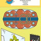 "Schaukelndes Piratenschiff", Anleitung und Materialien. Illustration: Schiff, Papagei und Piratenflagge.