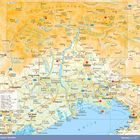 Karte von Friaul-Julisch Venetien mit Städten wie Udine, Triest, und Pordenone. Höhenlagen, Flüsse und Straßen sind dargestellt.